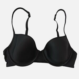 Victorias Secret Angel Unlined Demi Bra Women 34 D Black Lace Underwire Cup Y2K
